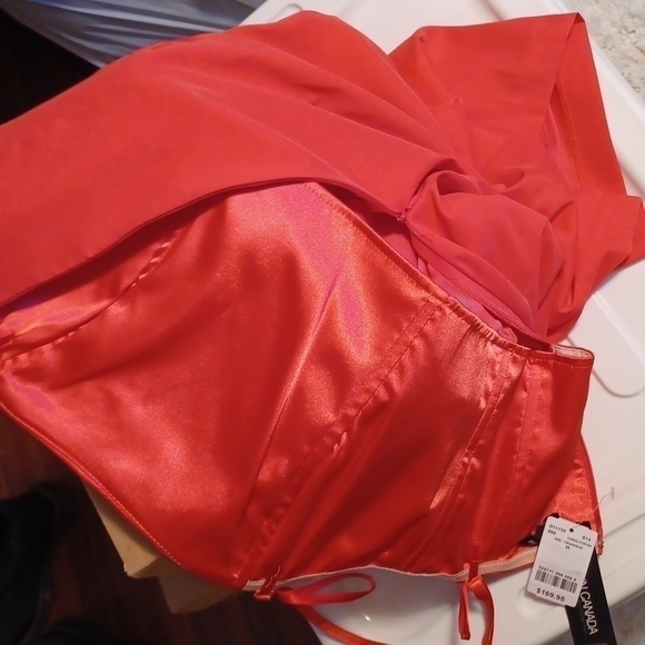 Le Chateau Orange Strapless Dress - Picture 15 of 15